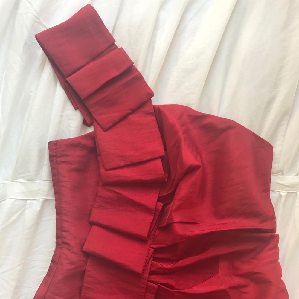 Red Ruffled Vintage Party Dress!